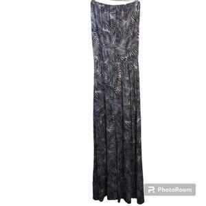 Tart Blue Palm Leaf Print Wide Leg Jumpsuit  Size Small